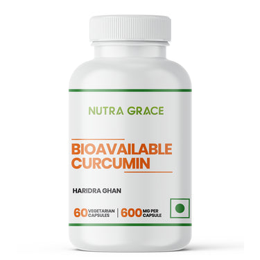 Nutra Grace Bioavailable Curcumin Supplement | 600mg | 60 Veg. Capsules