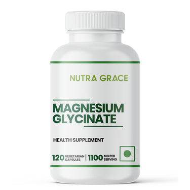 Nutra Grace Magnesium Glycinate with Zinc Supplement | 120 Veg. Capsules